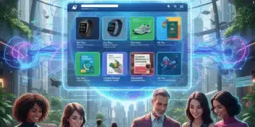 AI-powered e-commerce platform displaying personalized recommendations to engaged customers.