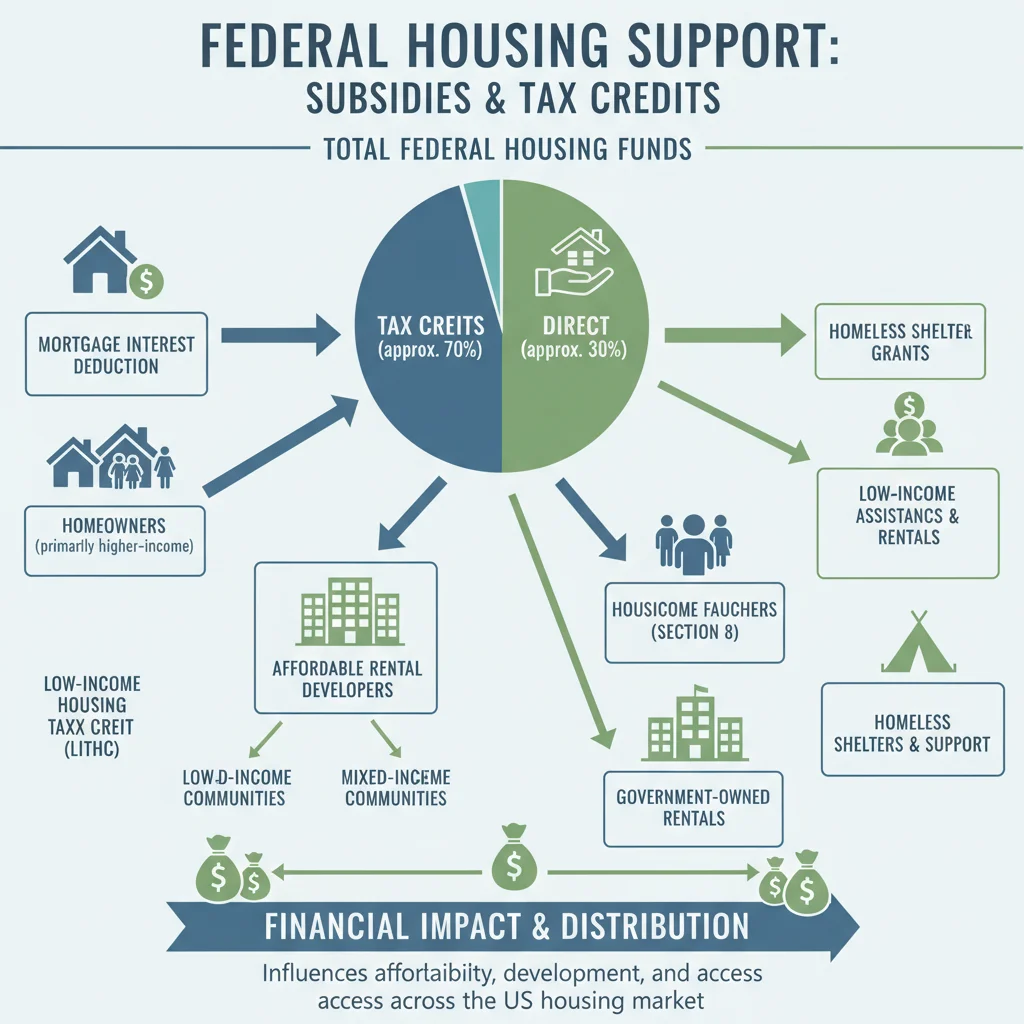 Infographic detailing federal housing subsidies and tax credits