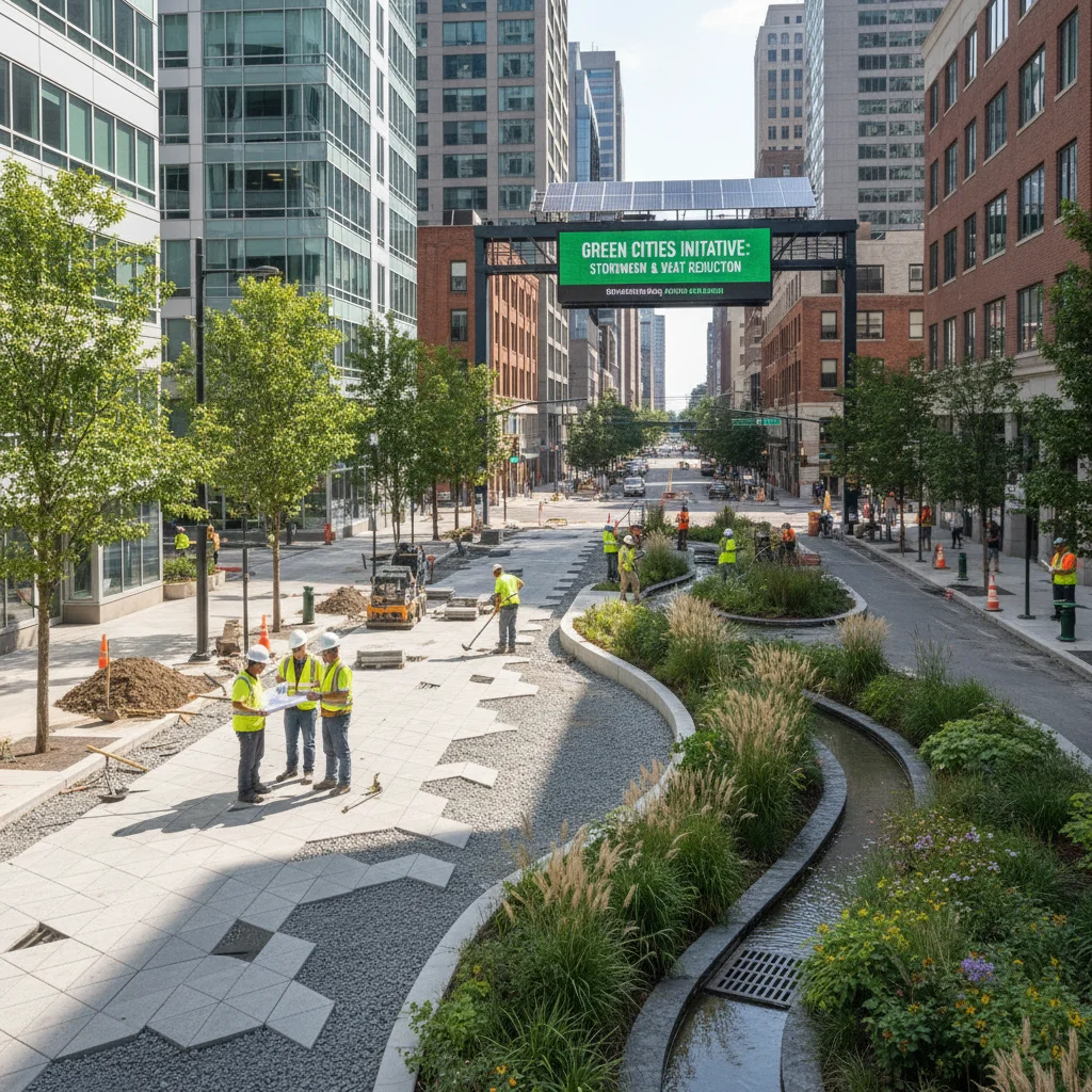 Green infrastructure implementation in urban area for climate adaptation