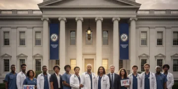 Diverse group united against opioid crisis, symbolizing federal strategies and hope.