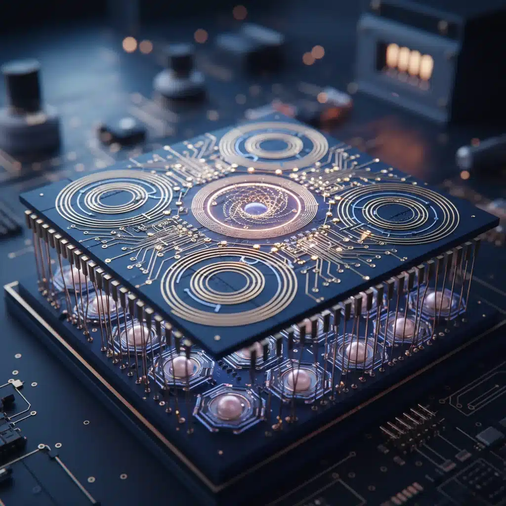 Advanced quantum processor chip, intricate hardware design