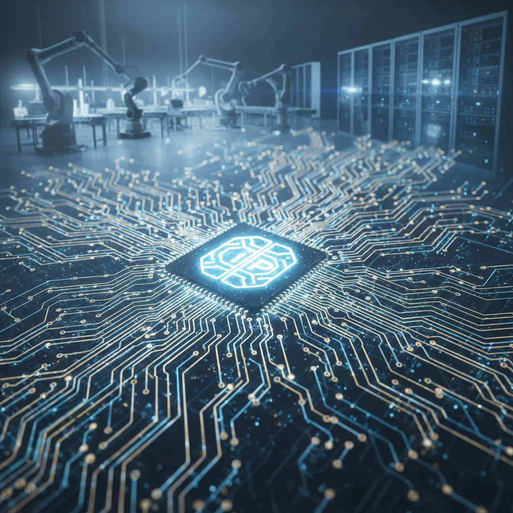 Advanced microchip representing technological innovation and intellectual property disputes.
