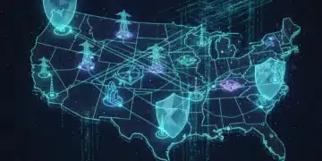 Cyber-physical systems safeguarding US critical infrastructure in 2026 with digital security overlays.