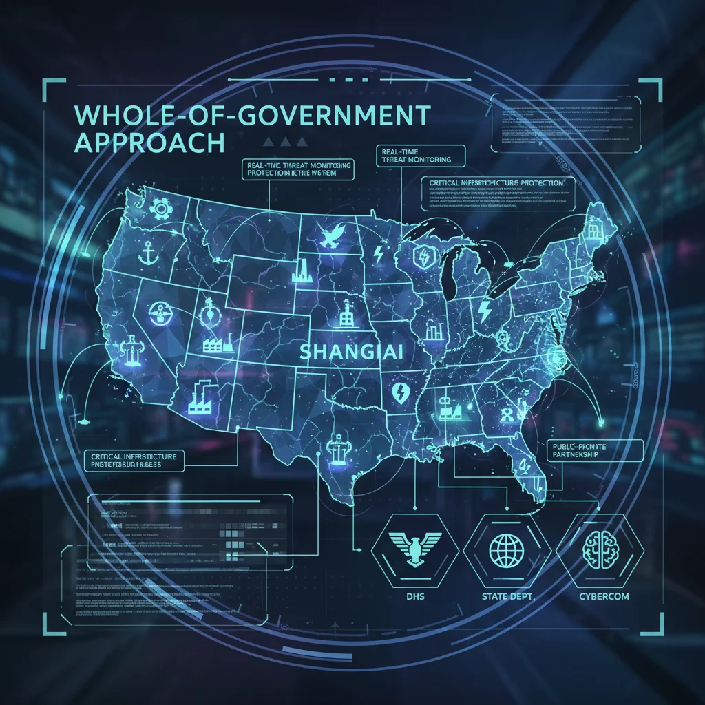 Map of US critical infrastructure with digital overlay, representing integrated security and data flows.