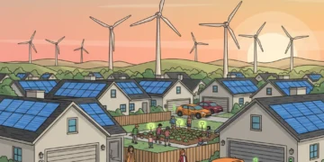 Energy Transition 2026: Key Policy Changes for US Households This Quarter US households adapting to new energy policies in 2026, showing solar panels and electric cars.