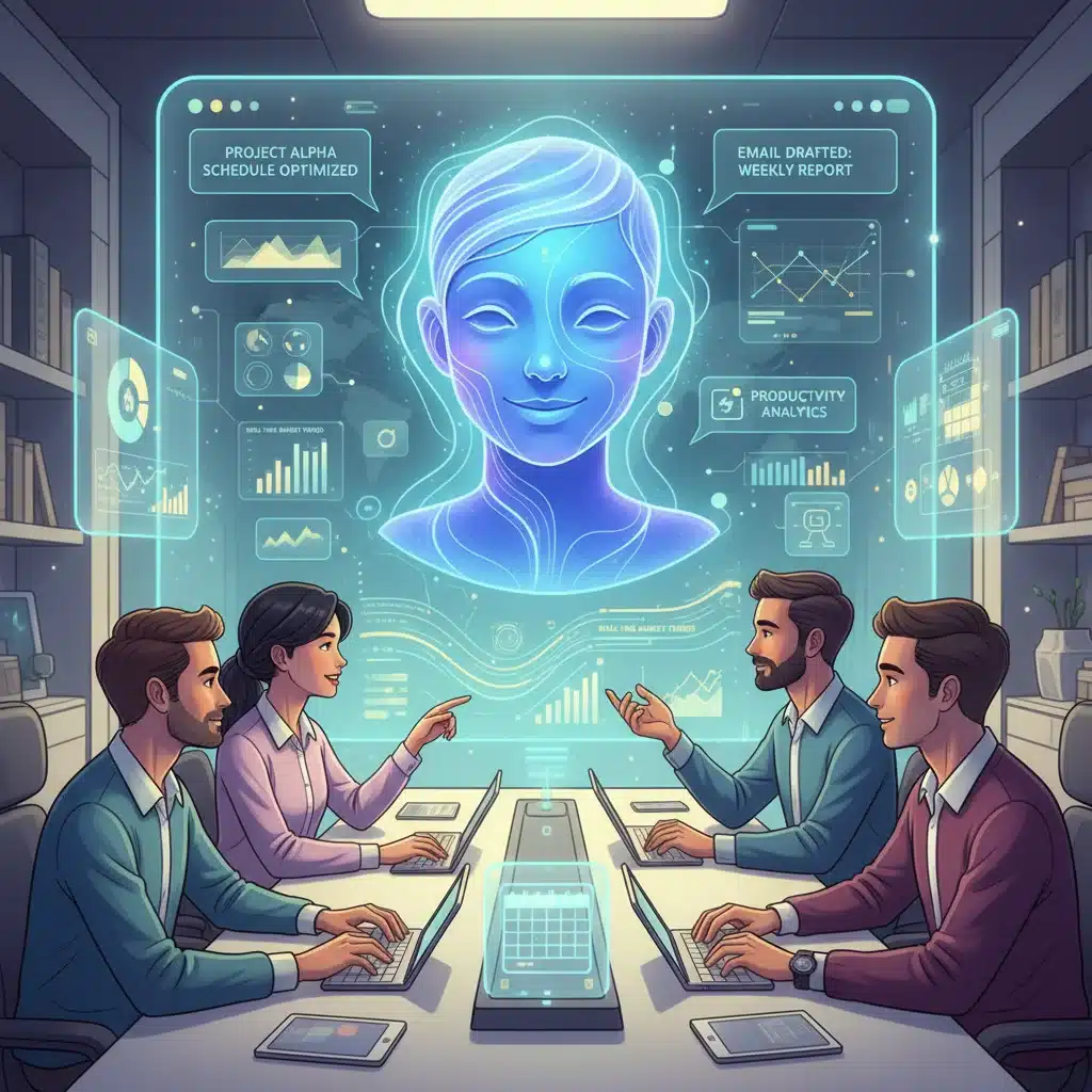 AI virtual assistant optimizing team workflow