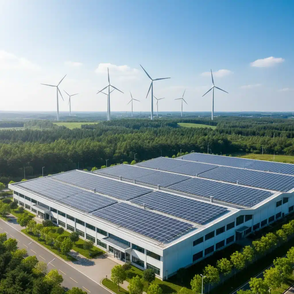 Industrial facility utilizing renewable energy sources for sustainable operations