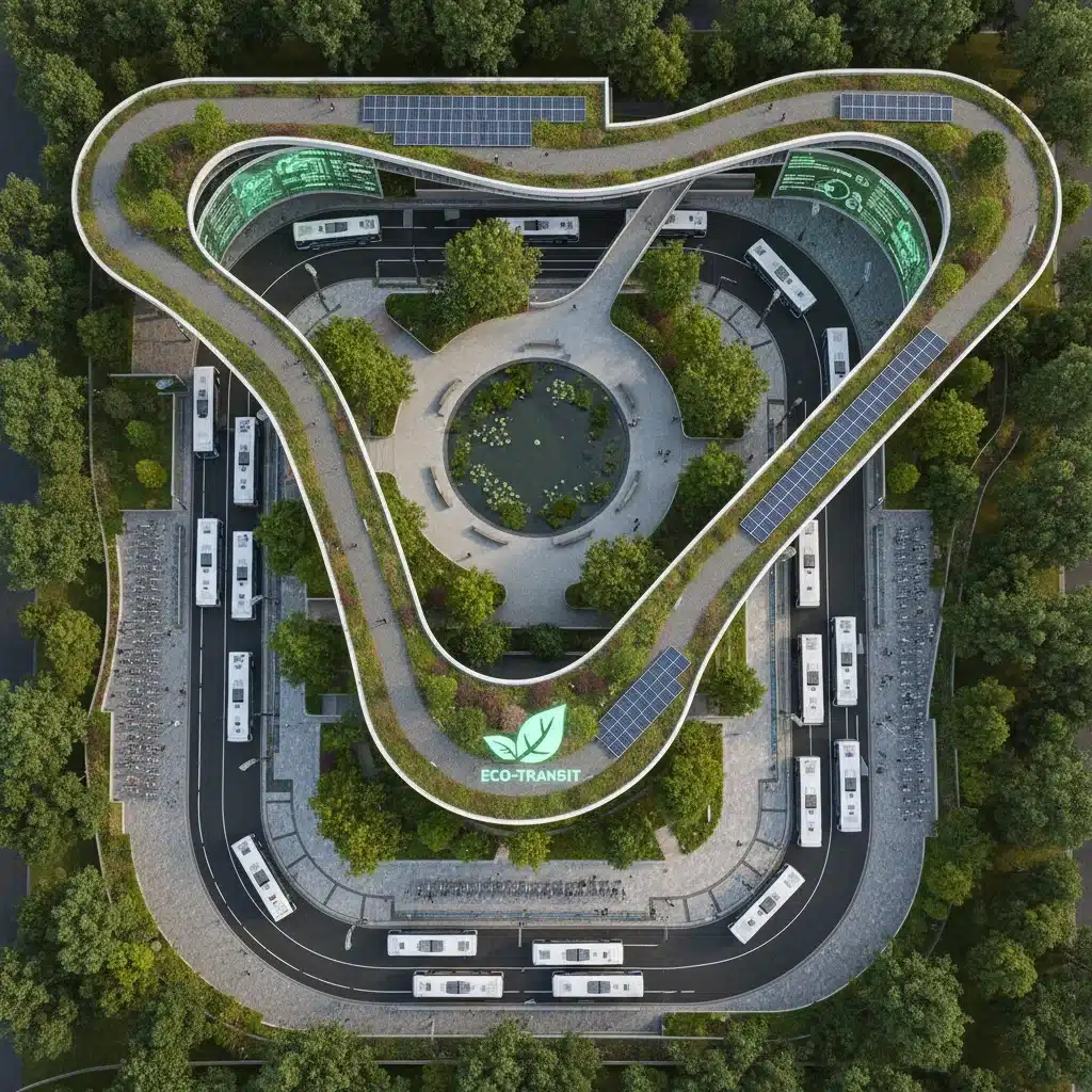 Integrated smart public transportation hub with electric vehicles and real-time data