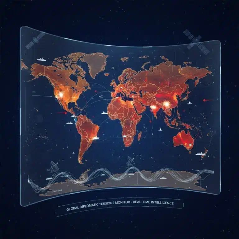 Stylized world map showing 2026 global conflict zones and geopolitical stress points for US foreign policy.