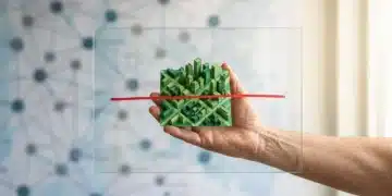 Navigating the Unknown: Common Missteps in Predicting Future Trends A person's hand holds a miniature paper city, symbolizing complex systems, with a red linear graph drawn over it, representing oversimplified future predictions.
