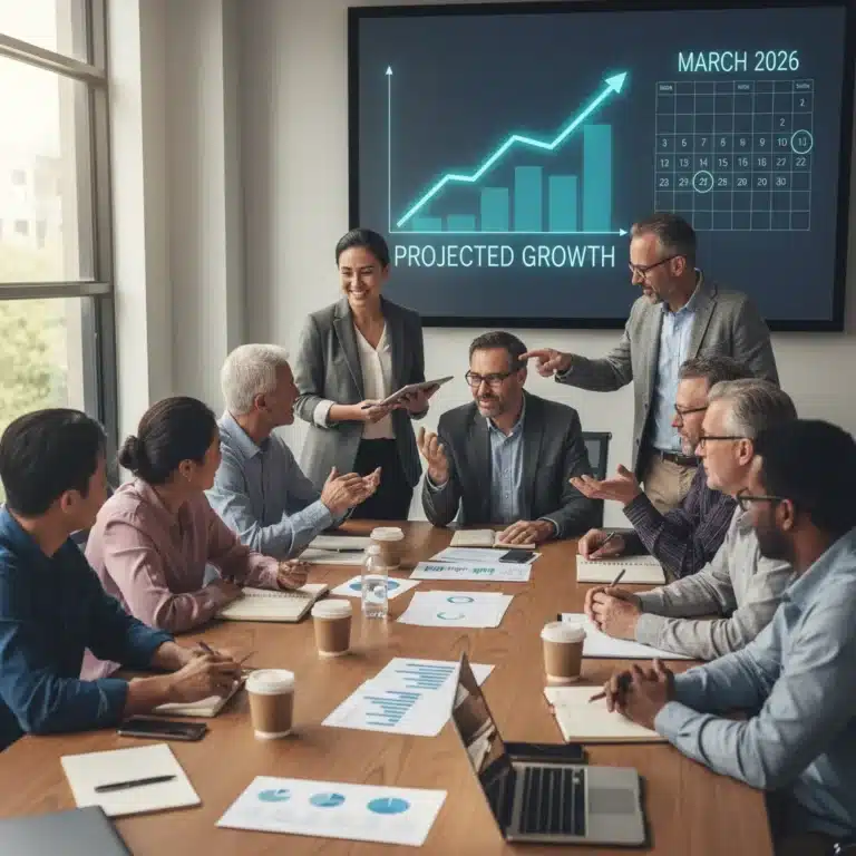 Non-profit team strategizing for 2026 funding growth